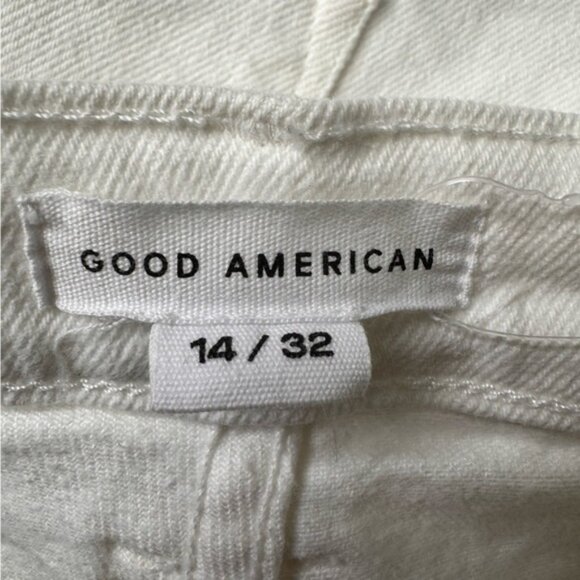 Good American Good 90s Short White Distress Size 32 Denim Minimal High Rise - Picture 7 of 10